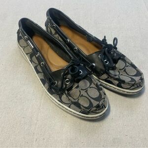 Coach Women’s Richelle Topsider Boat Shoes - Black/White